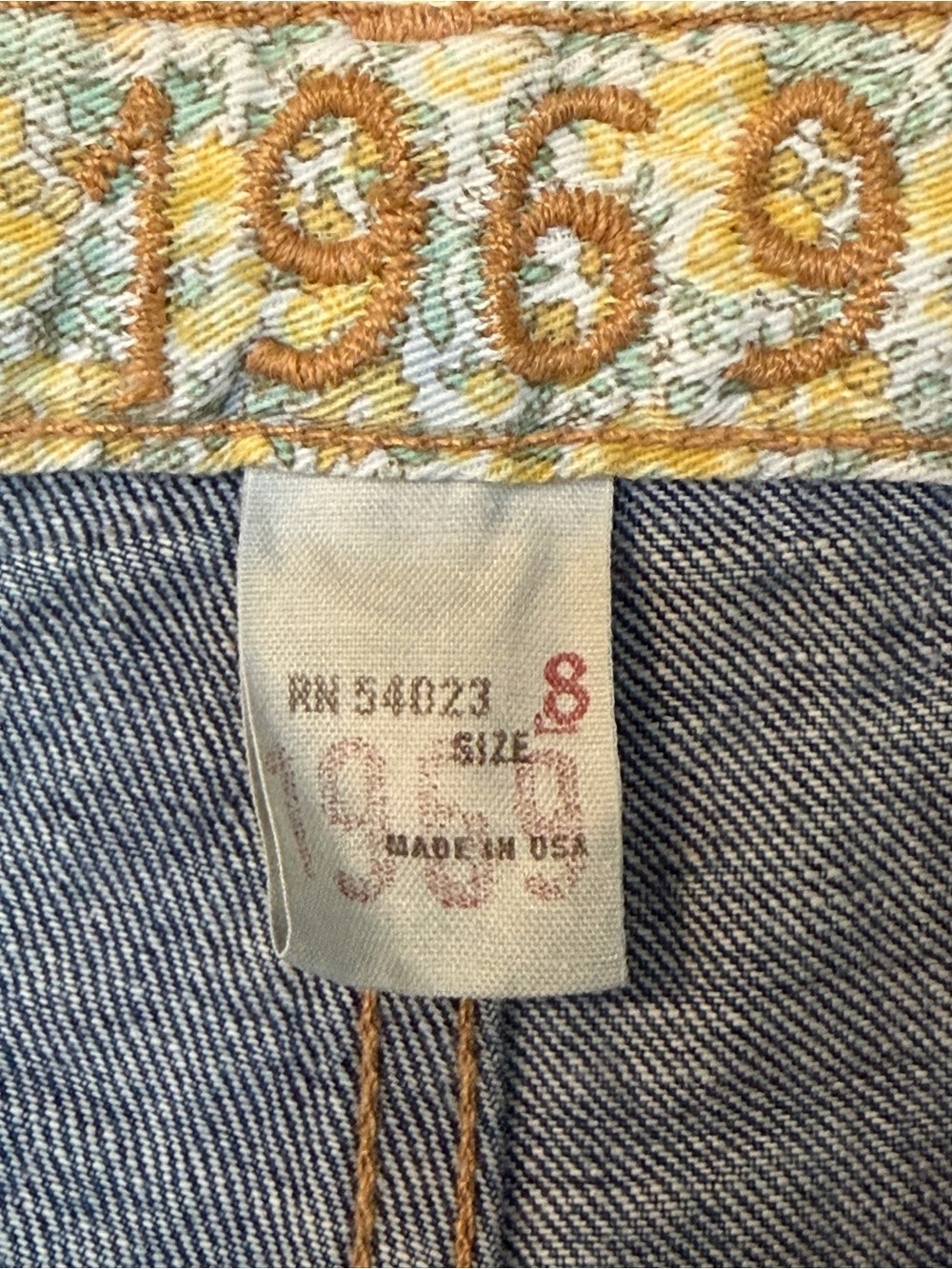 Vintage Gap 1969 Y2K Midi Length Cotton A-Line Denim Jean Skirt Sz 8 - Picture 12 of 14